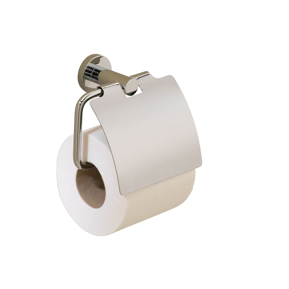 Valsan Porto Chrome Toilet Roll Holder With Lid