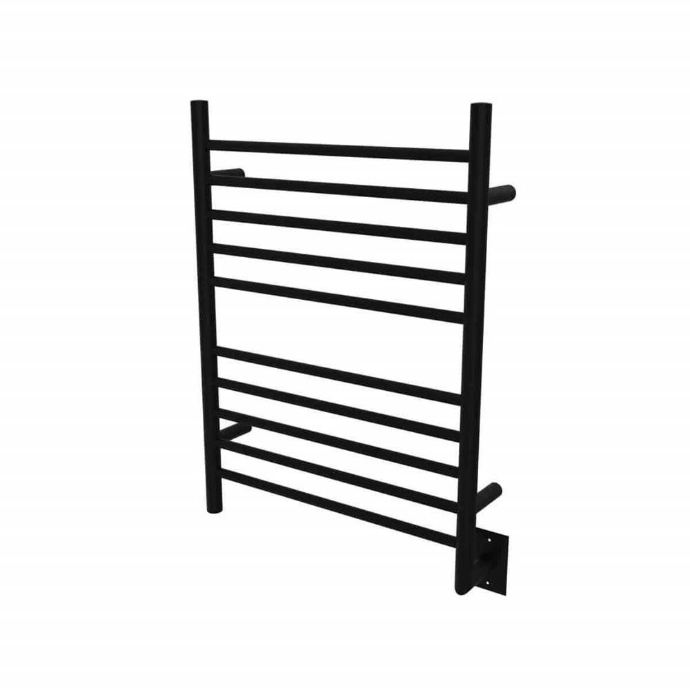 Amba Products Radiant Hardwired (Left Side) Straight 10 Bar Towel Warmer in Matte Black