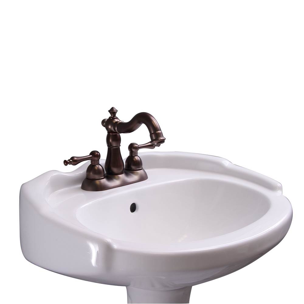 Barclay Silvi 20'' Basin Only with4'' Center Set,W/ Overflow,WH