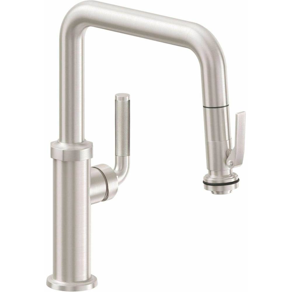 California Faucets Pull-Down Kitchen Faucet with Button Sprayer  - Quad Spout
