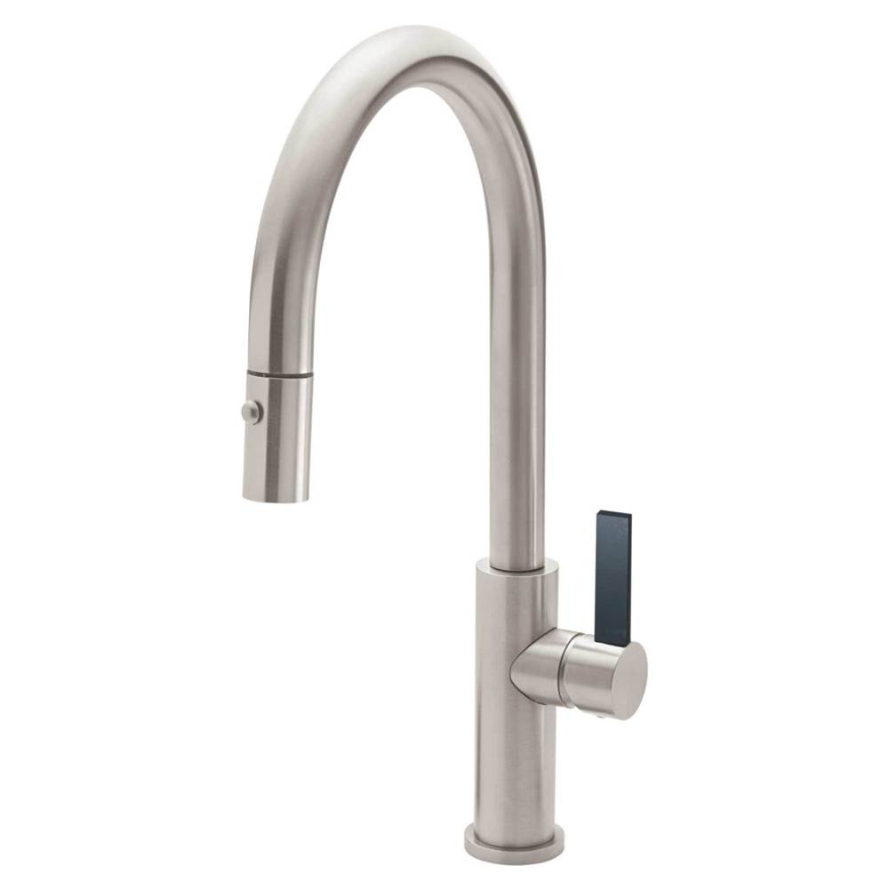 California Faucets Pull-Down Kitchen Faucet with Button Sprayer  - High Arc Spout