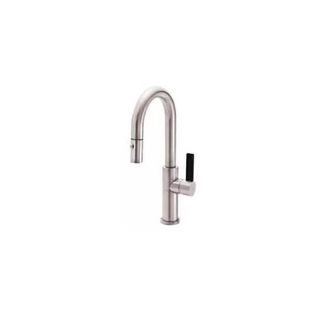 California Faucets Pull-Down Kitchen Faucet with Button Sprayer  - Low Arc Spout