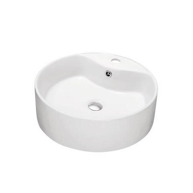 Dawn Dawn® Vessel Above-Counter Round Ceramic Art Basin with single hole for faucet and Overflow