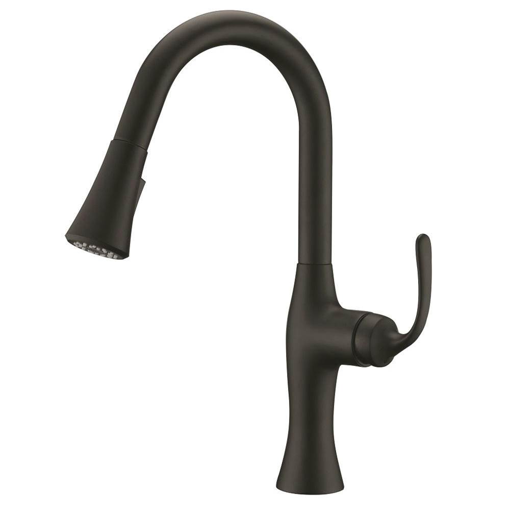 Dawn Single Lever Pull-down Kitchen Faucet, Matte Black