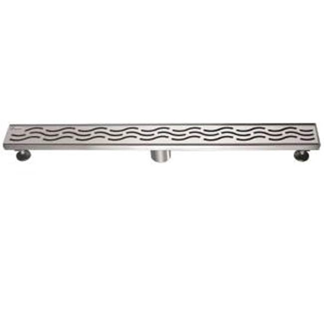 Dawn Shower linear drain--14G, 304type stainless steel, matte gold finish: 32''Lx3''Wx3-1/8''D