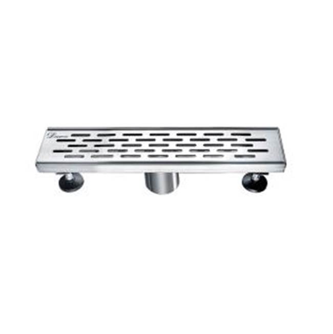 Dawn Shower linear drain--14G, 304type stainless steel, matte gold finish: 12''Lx3''Wx3-1/8''D