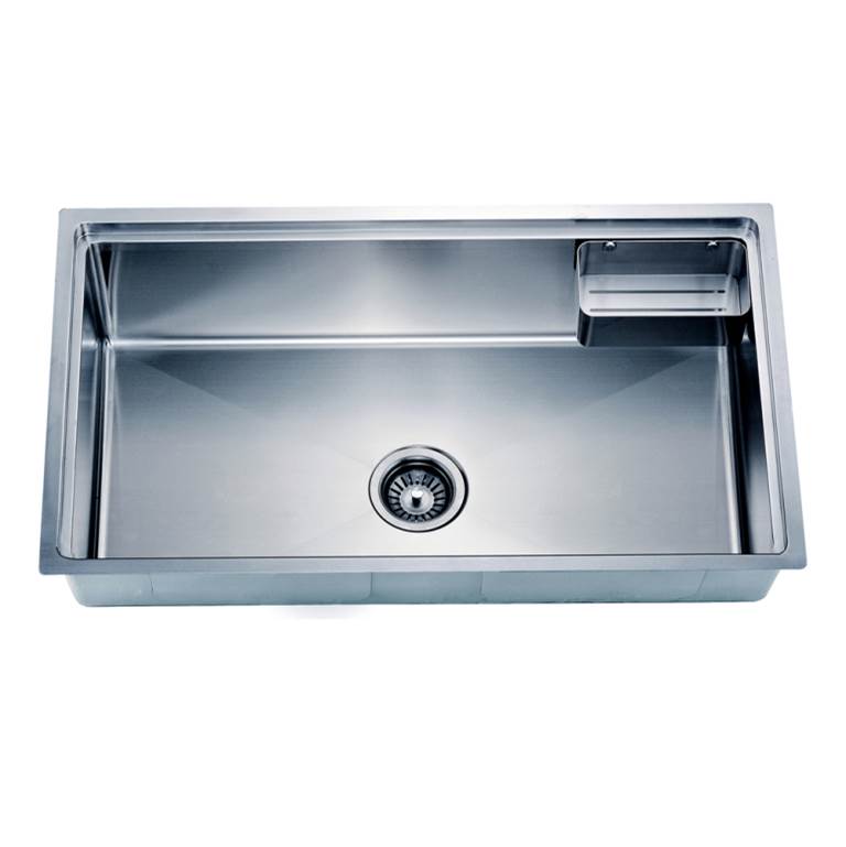 Dawn Undermount Small Radius Single Bowl, 18 Gauge, Size: 33-9/16'' x 19-9/16'' x 10'' (outside), comes with Basket BK710