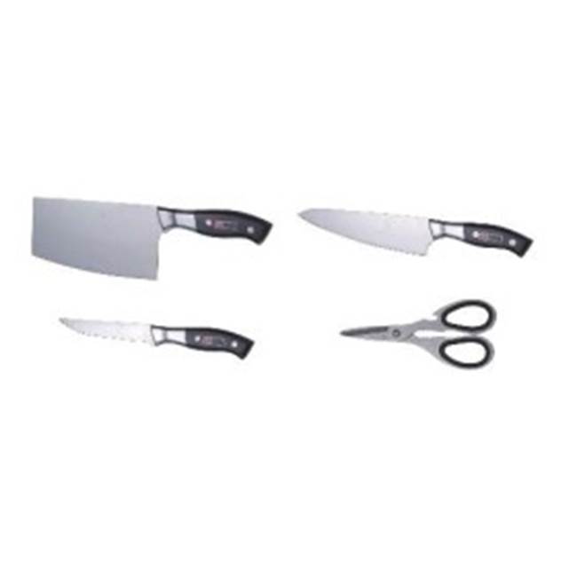 Dawn Stainless steel knife set for AST3322, including ALK322 large knife, AMK322 medium knife, ASK322 small knife and ASC322 scissors