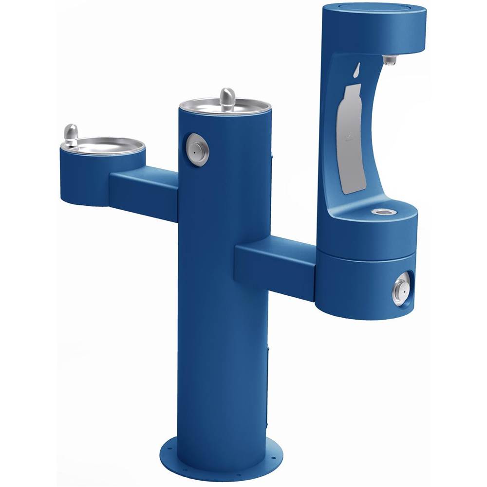 Elkay Outdoor ezH2O Lower Bottle Filling Station Tri-Level Pedestal, Non-Filtered Non-Refrigerated FR Blue