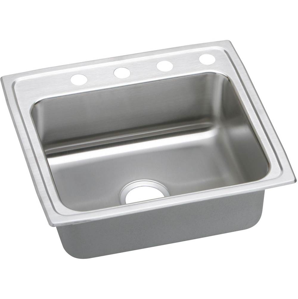 Elkay Lustertone Classic Stainless Steel 25'' x 21-1/4'' x 7-7/8'', 2-Hole Single Bowl Drop-in Sink with Quick-clip