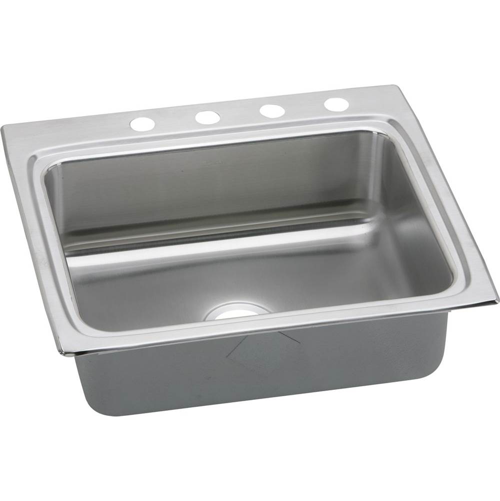 Elkay Lustertone Classic Stainless Steel 25'' x 22'' x 8-1/8'', 1-Hole Single Bowl Drop-in Sink with Quick-clip