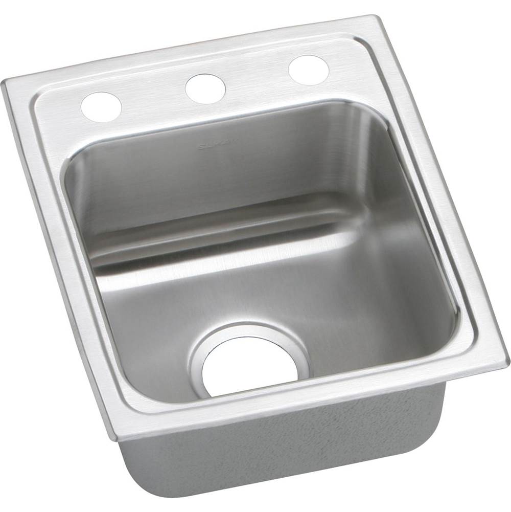 Elkay Lustertone Classic Stainless Steel 15'' x 17-1/2'' x 6-1/2'', 1-Hole Single Bowl Drop-in ADA Sink with Quick-clip