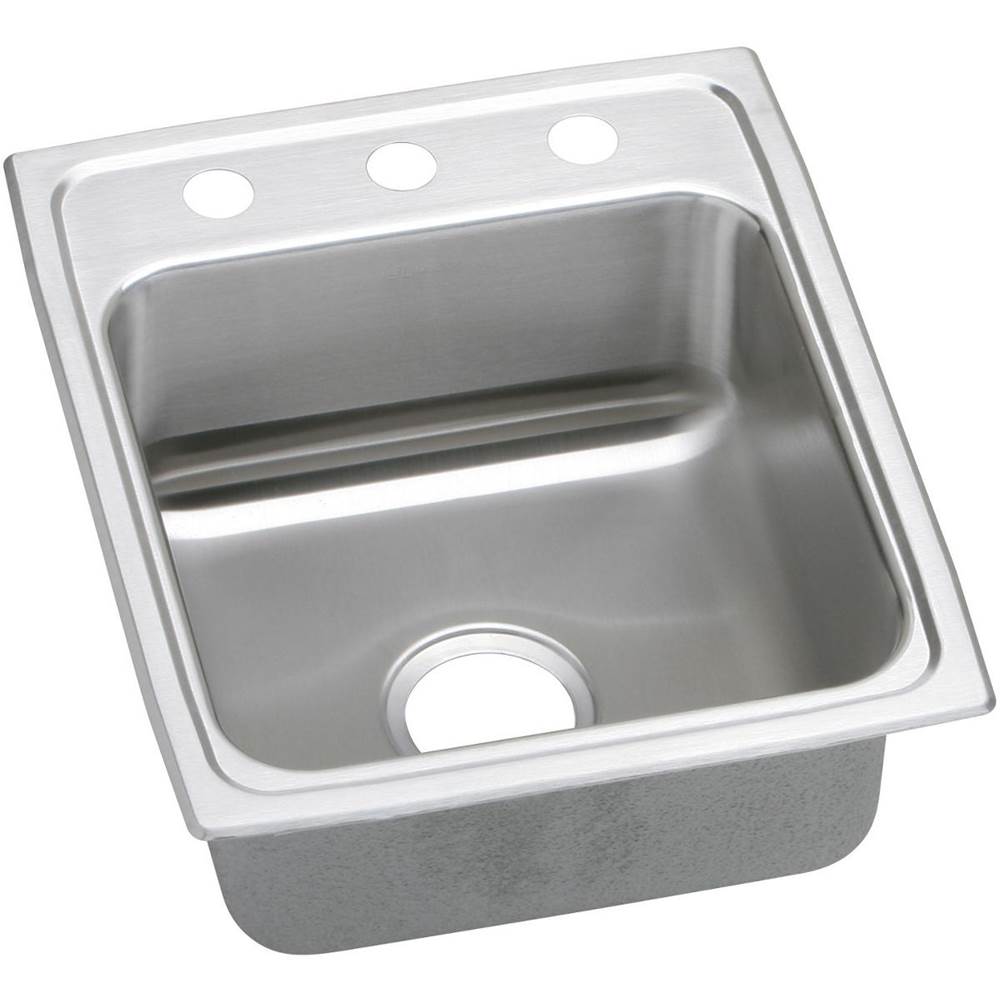 Elkay Lustertone Classic Stainless Steel 17'' x 20'' x 5'', 1-Hole Single Bowl Drop-in ADA Sink with Quick-clip