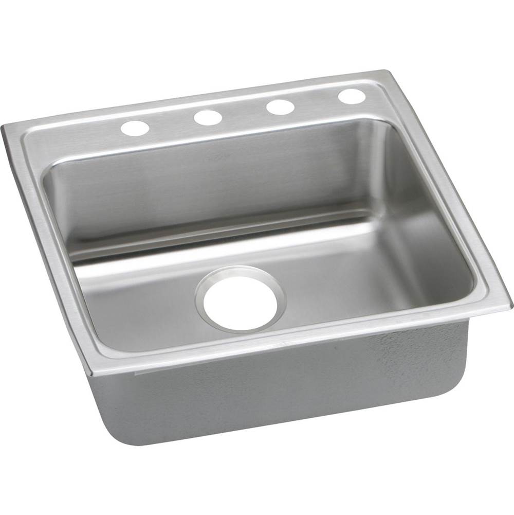 Elkay Lustertone Classic Stainless Steel 22'' x 22'' x 5-1/2'', MR2-Hole Single Bowl Drop-in ADA Sink with Quick-clip