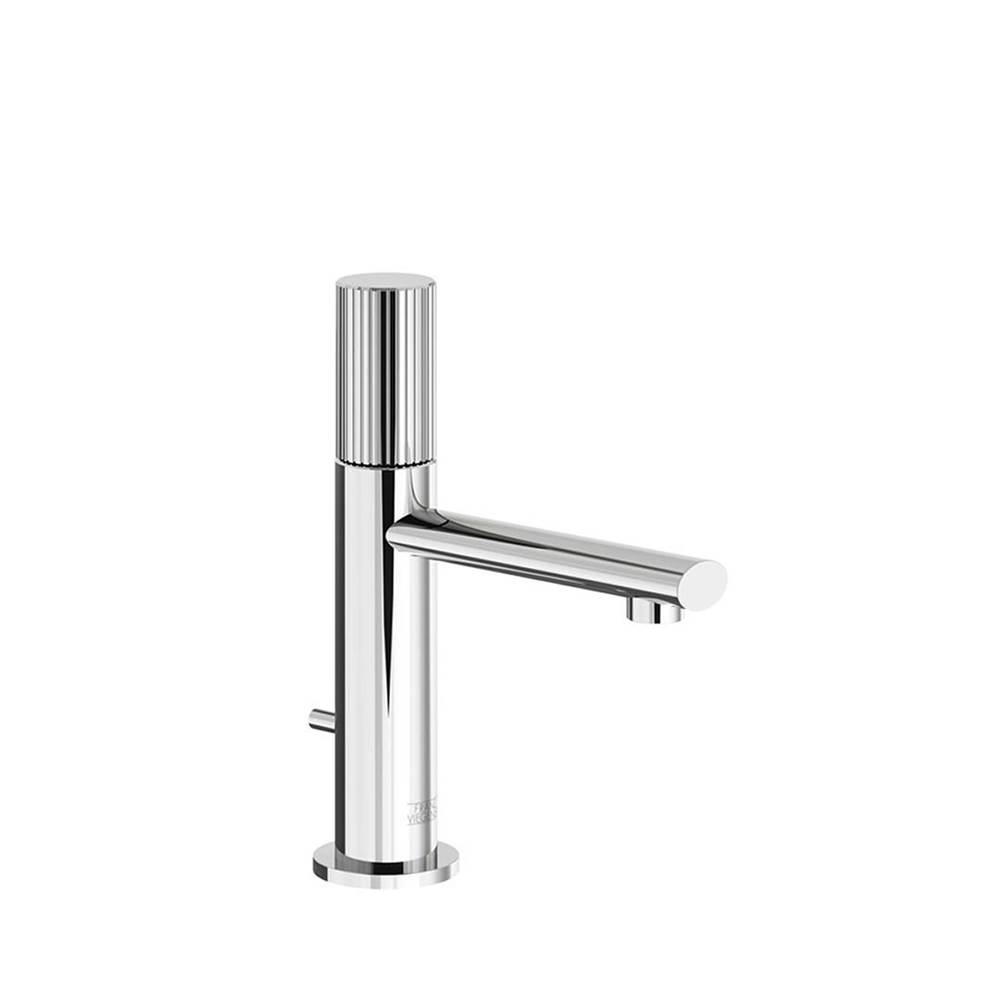 Franz Viegener Single Handle Luxury Lavatory Set, Vertical Lines Cylinder Handle With Pop-Up Drain Assembly