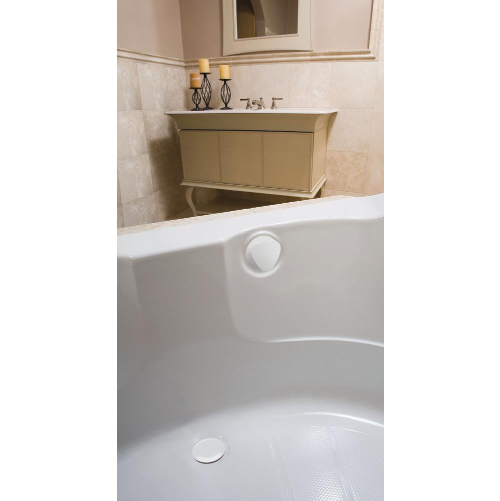 Geberit Ready-to-fit-set trim kit, for Geberit bathtub drain with TurnControl handle actuation: white alpine