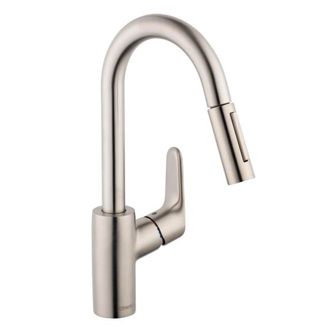 Hansgrohe Focus Prep Kitchen Faucet, 2-Spray Pull-Down, 1.75 GPM in Steel Optic