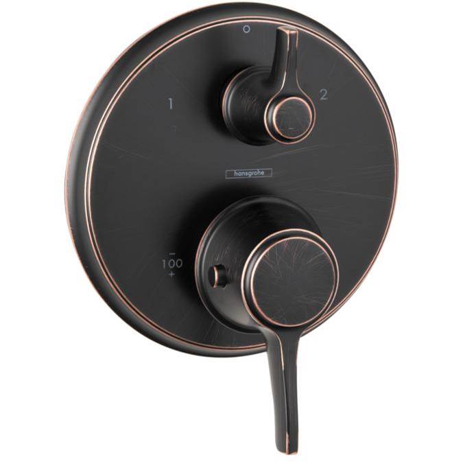 Hansgrohe Ecostat Classic Thermostatic Trim with Volume Control and Diverter, Round in Rubbed Bronze
