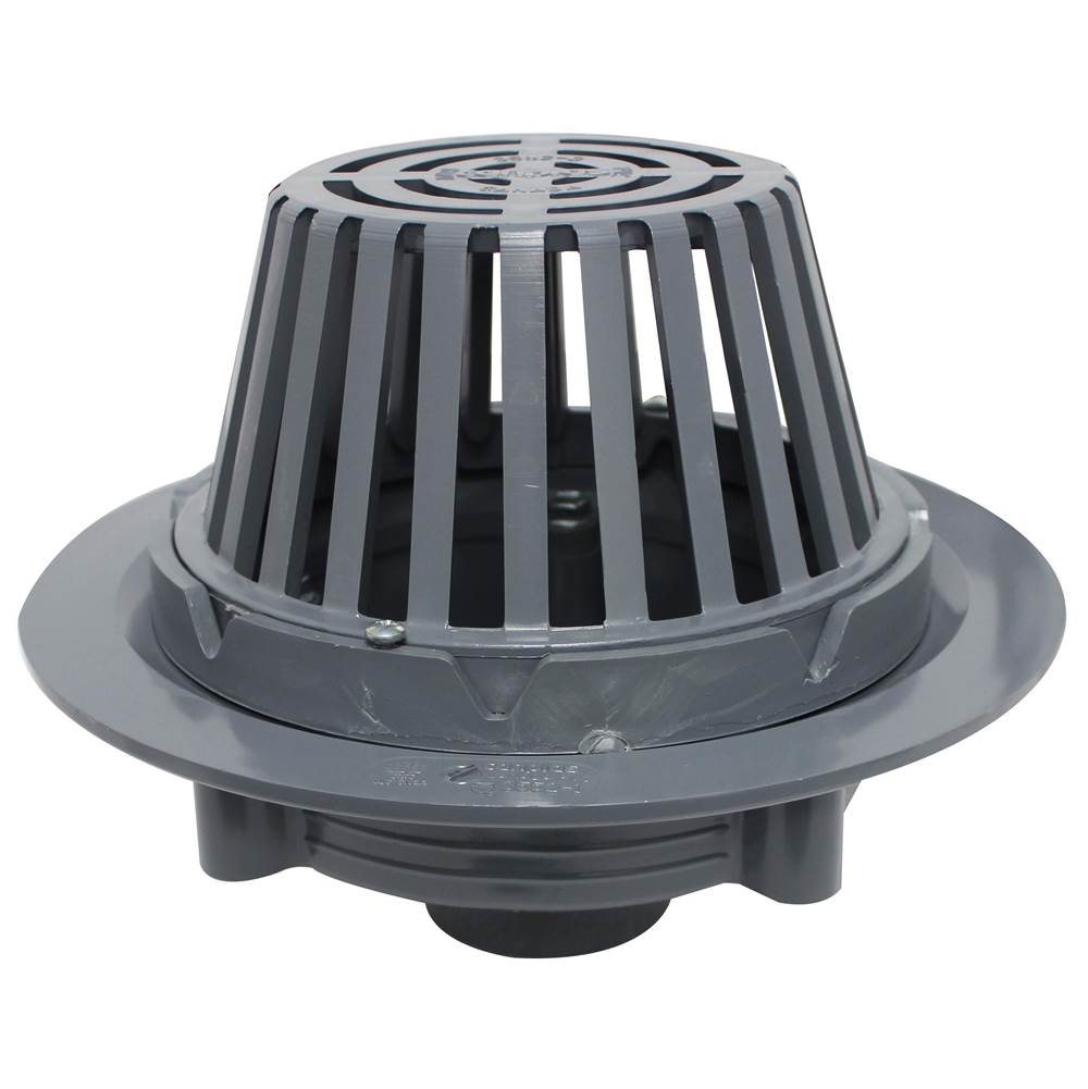 IPEX Ipex Plumbing Specialty Plumbing Roof Drain - Flame And Smoke Spread Rated Body Dome - Pvc Gray