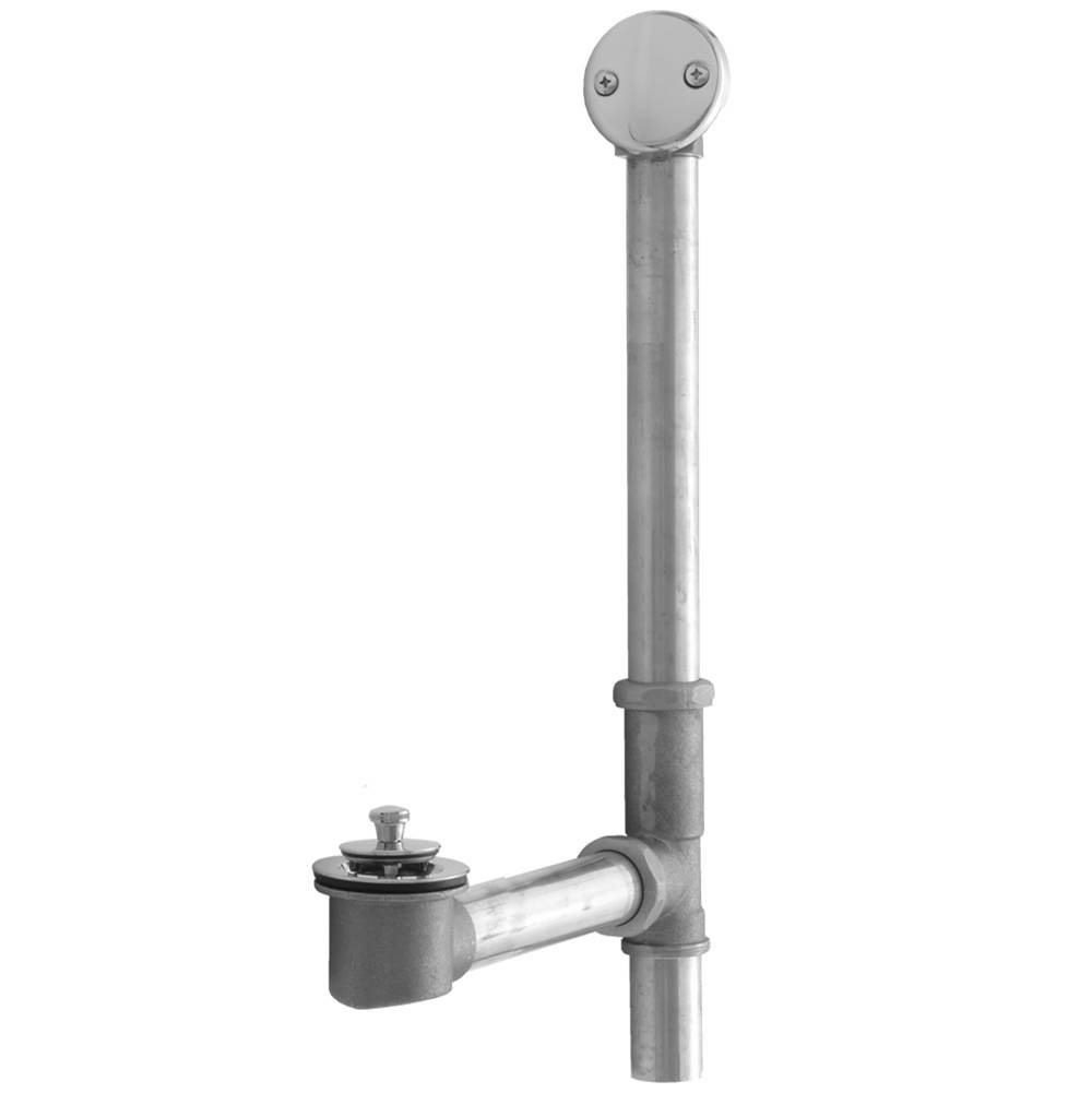 Jaclo Brass Tub Drain Bottom Outlet Lift & Turn with Faceplate (2 Hole) Fully Polished & Plated Tub Waste