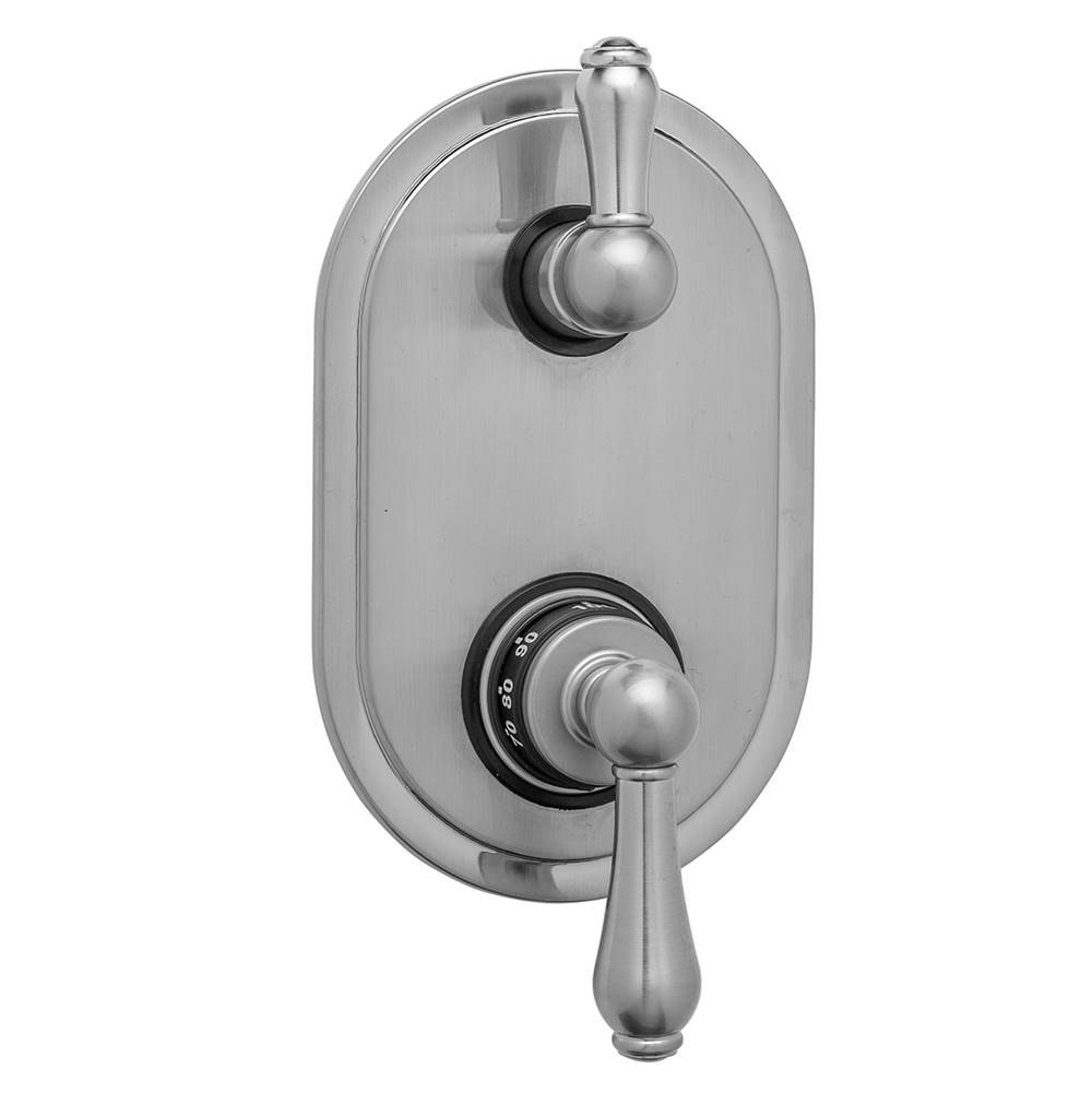 Jaclo Oval Plate with Regency Thermostatic Valve with Regency Peg Lever Built-in 2-Way Or 3-Way Diverter/Volume Controls (J-TH34-686 / J-TH34-687 / J-TH34-688 / J-TH34-689)
