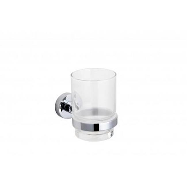 Kartners OSLO - Wall Mounted Bathroom Tumbler & Toothbrush Holder with Chrome Glass-Oil Rubbed Bronze
