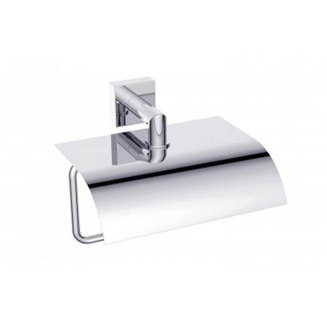 Kartners MADRID - Classic Toilet Paper Holder with Cover-Brushed Nickel