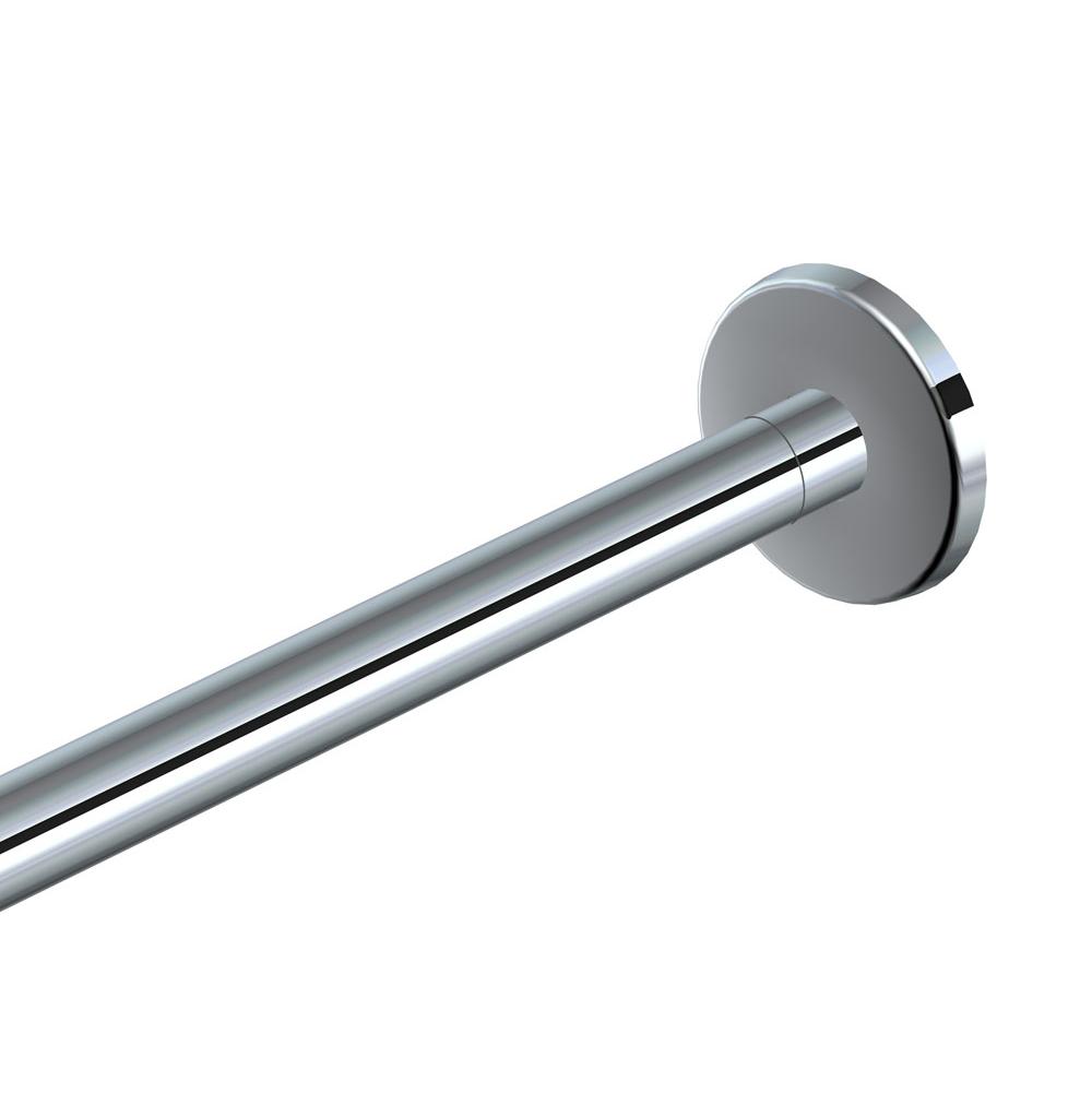 Kartners Shower Rods - 6 Feet (72-inch) Straight Shower Rod with Round Ends - Satin Finish
