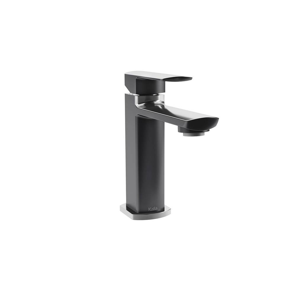 Kalia GRAFIK™ Single Hole Lavatory Faucet with Push Drain and Overflow Chrome/Black