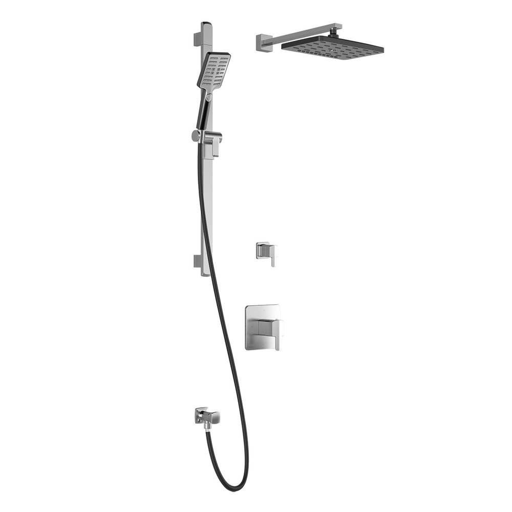 Kalia GRAFIK™ T2 PREMIA (Valves Not Included) : Thermostatic Shower System with Wallarm Chrome/Black