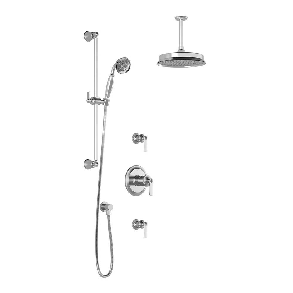 Kalia RUSTIK™ T2 (Valves Not Included) : Thermostatic Shower System with Vertical Ceiling Arm Chrome