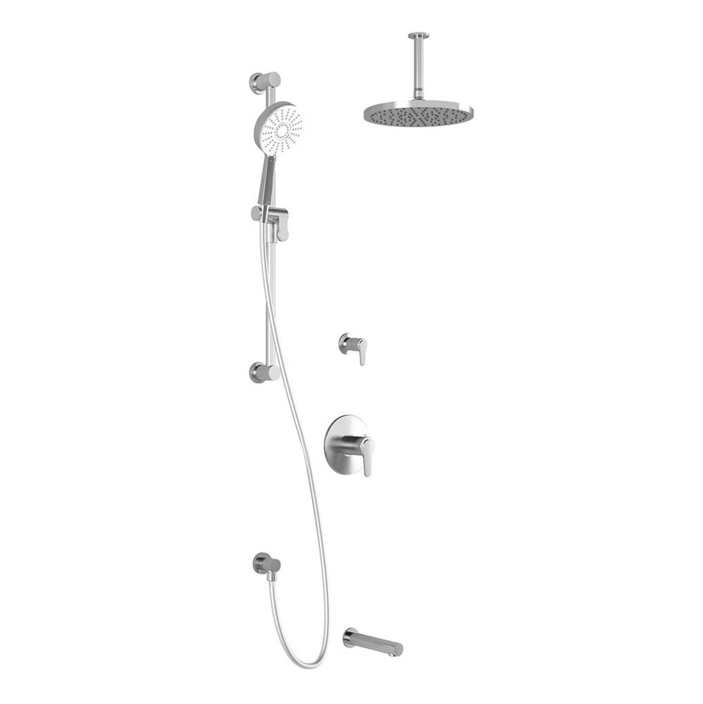 Kalia KONTOUR™ TD3 PLUS (Valves Not Included) : Thermostatic Shower System with Vertical Ceiling Arm Chrome