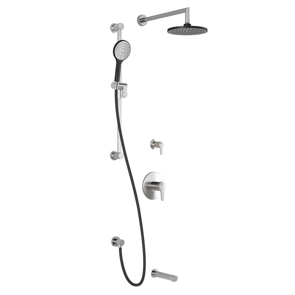 Kalia KONTOUR™ TG3 (Valves Not Included) : Water Efficient Thermostatic Shower System with Wallarm Black/Chrome