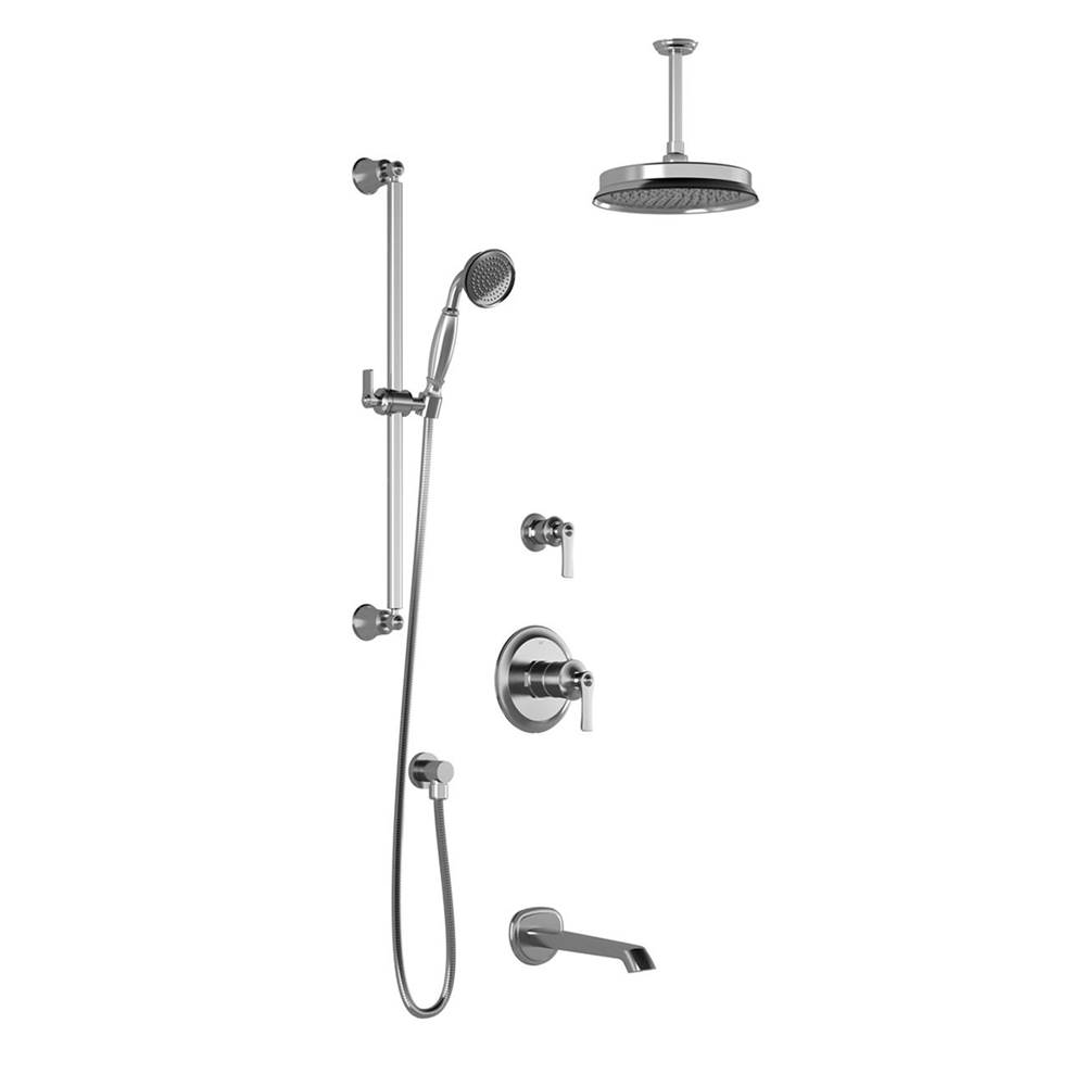 Kalia RUSTIK™ TD3 (Valves Not Included) : Thermostatic Shower System with Vertical Ceiling Arm Chrome