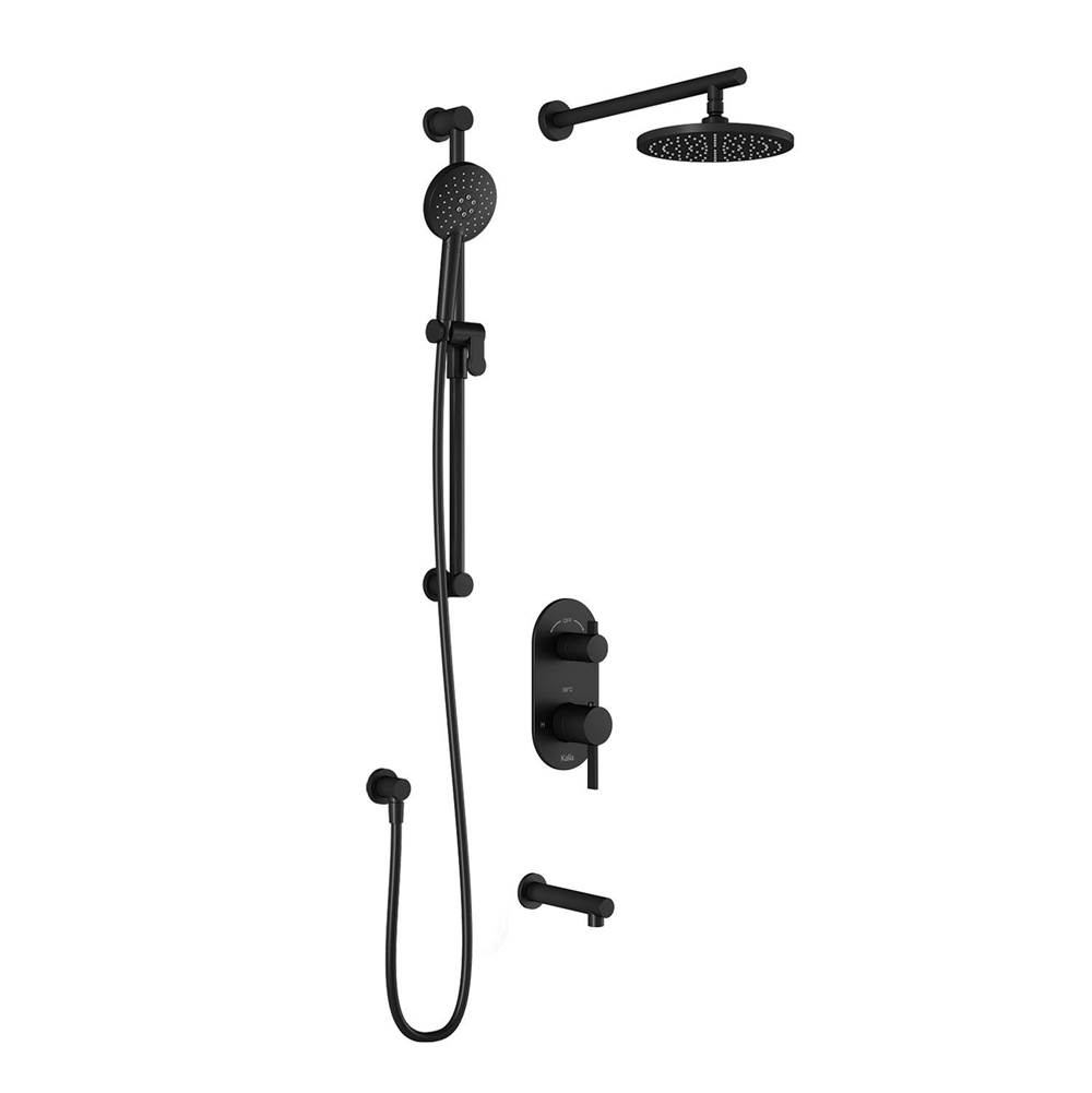Kalia RoundOne™ TG3 (Valve Not Included)  Water Efficient AQUATONIK™ T/P with Diverter Shower System with Wallarm Matte Black