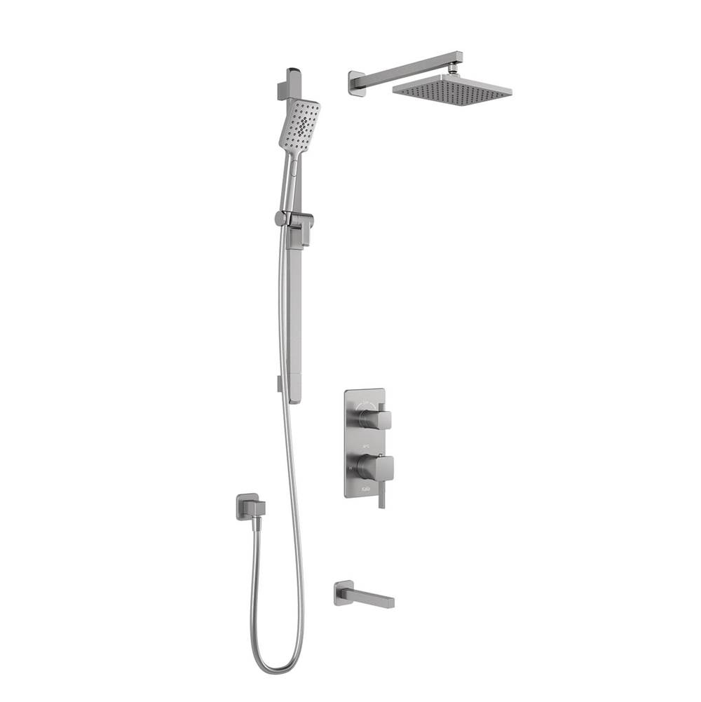 Kalia SquareOne™ TG3  Water Efficient AQUATONIK™ T/P with Diverter Shower System with Wallarm Pure Nickel PVD