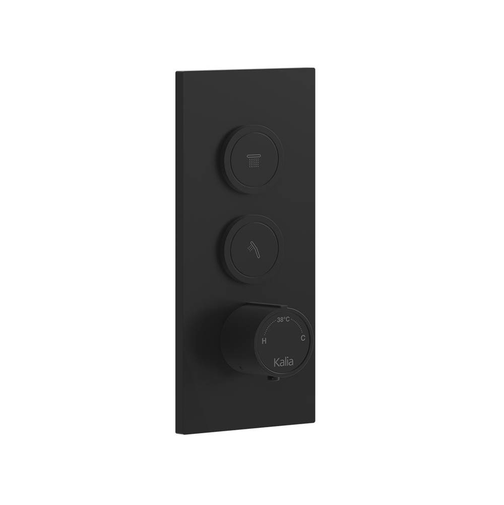 Kalia 2-Way AQUATONIK™ Type T/P 1/2'' Push-Button Valve with Square Decorative Trim Matte Black