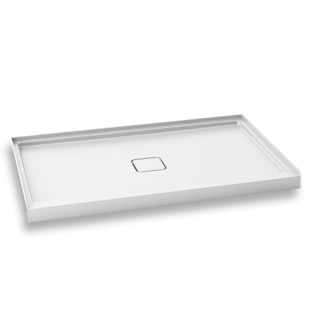 Kalia KOVER™ 60x36 Rectangular Acrylic Shower Base 60x36 with Central Drain and Integrated Tiling Flanges on 3 Sides