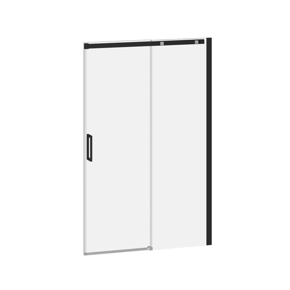 Kalia VIVIO™ Alcove Sliding Shower Door 2 Panels 48''x75'' Chrome/Black Clear Duraclean Glass