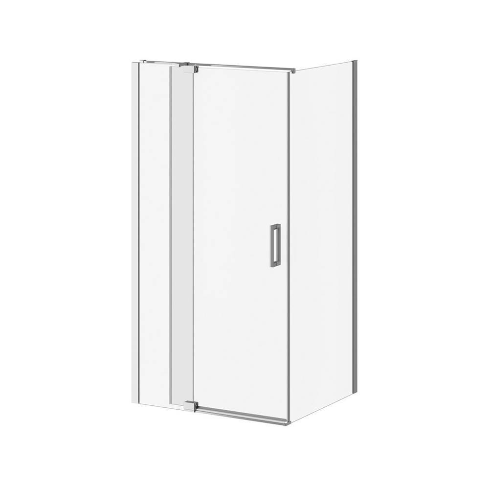 Kalia DISTINK™ 42''x77'' 2-Panel Pivot Shower Door for 32''Corner Inst. (Reversible) Chrome Clear Duraclean Glass