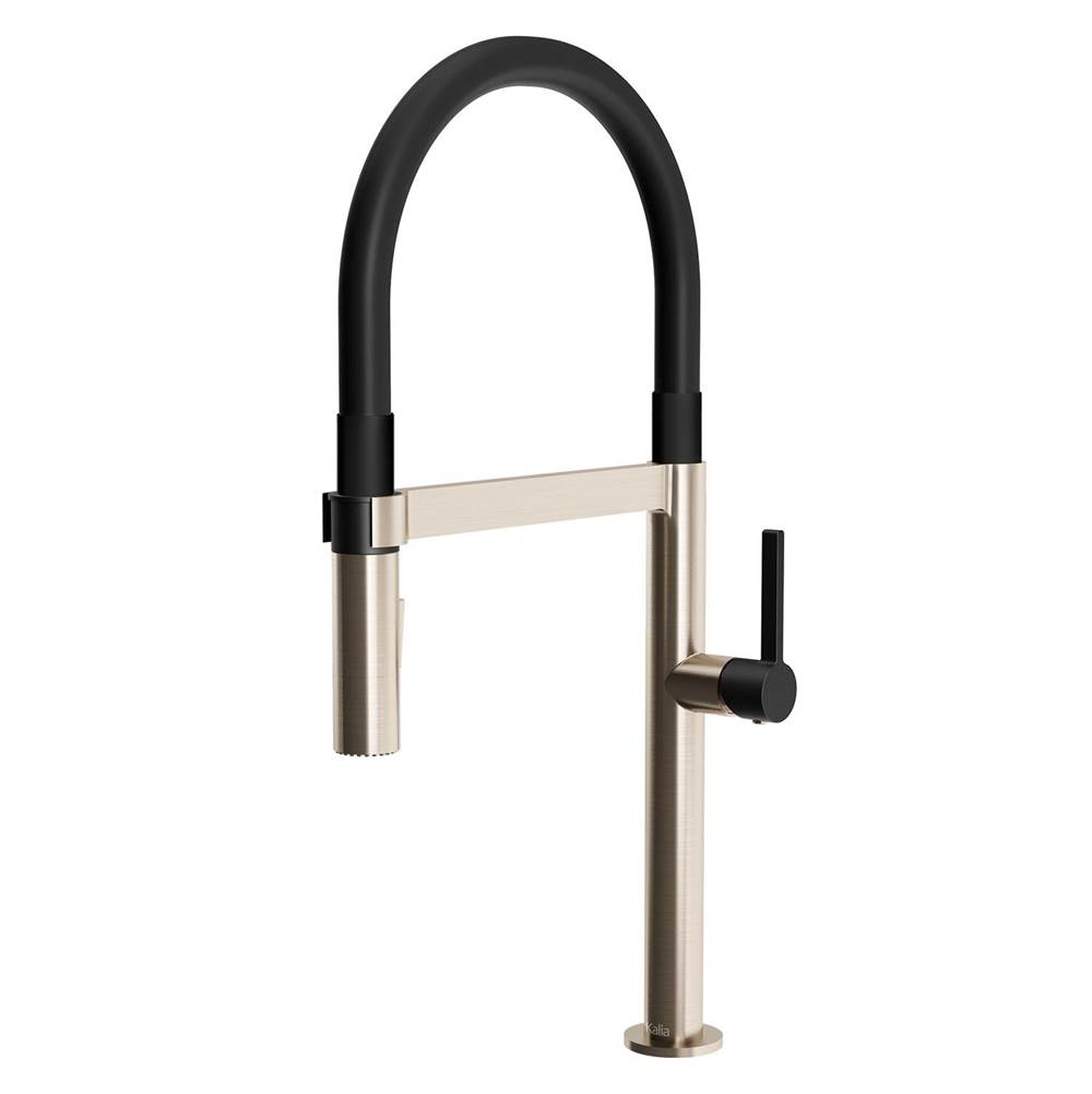 Kalia Exki Single Handle Kitchen Faucet With Black Pvc Spout And Magnetic Spray Head