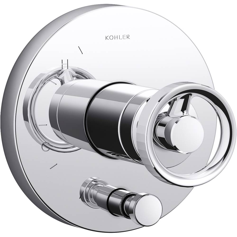 Kohler Components™ Rite-Temp® shower valve trim with diverter and Industrial handle, valve not included