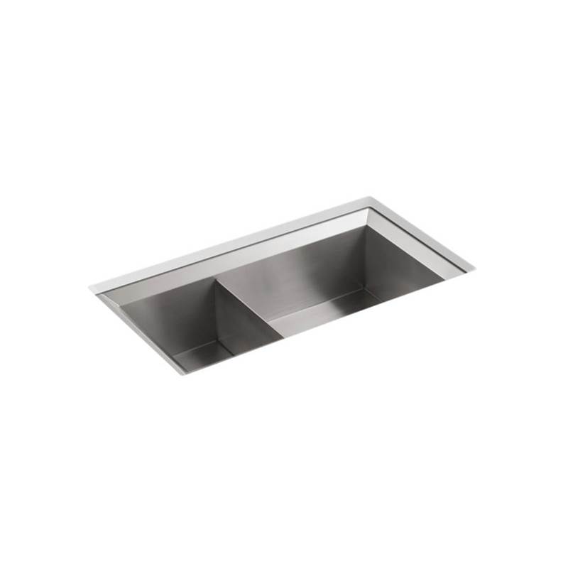 Kohler Poise® 33'' x 18'' x 9-1/2'' Undermount large/medium double-bowl kitchen sink
