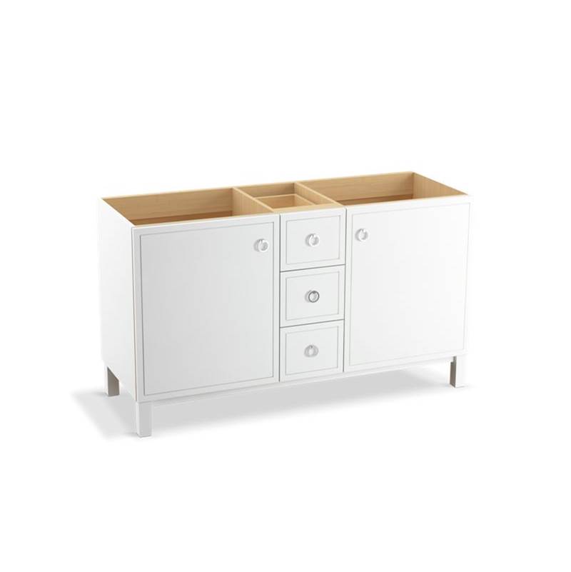 Kohler Jacquard® 60'' bathroom vanity cabinet with furniture legs, 2 doors and 3 drawers