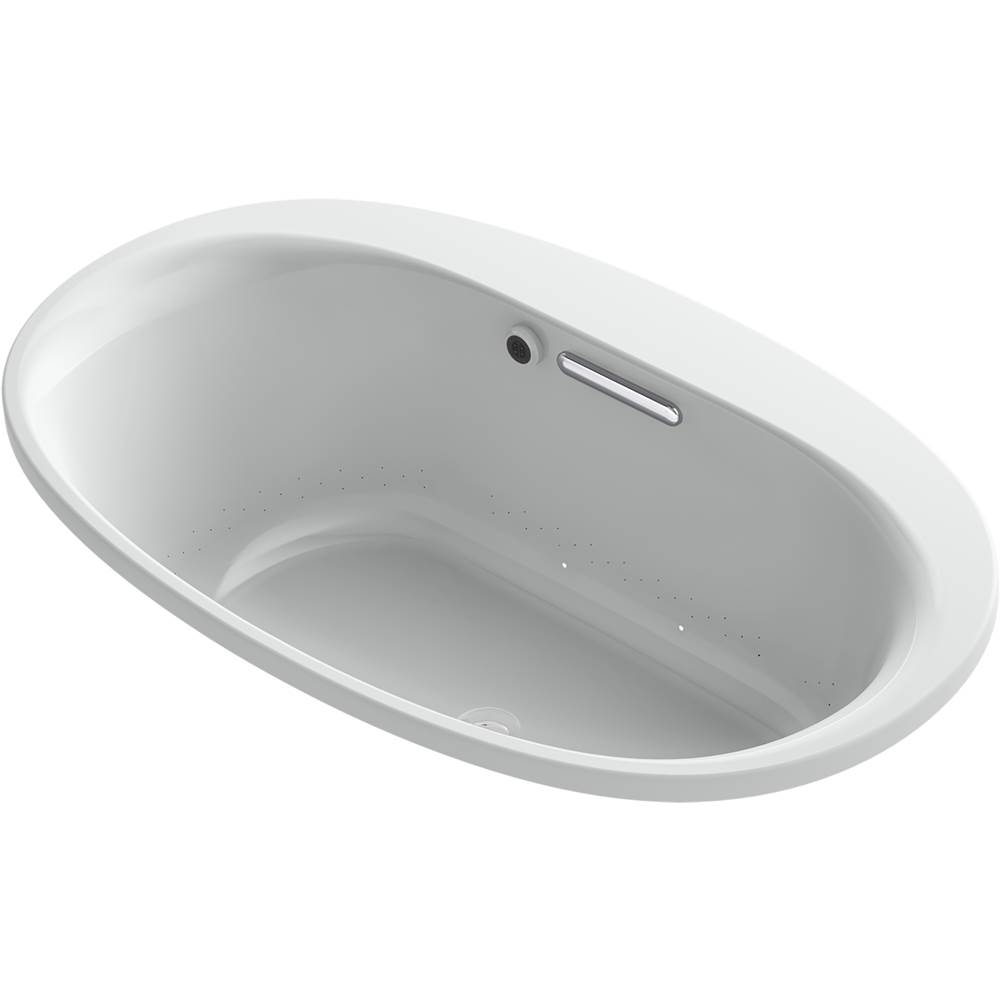 Kohler Underscore® Oval 59-11/16'' x 35-5/8'' heated BubbleMassage™ air bath with center drain