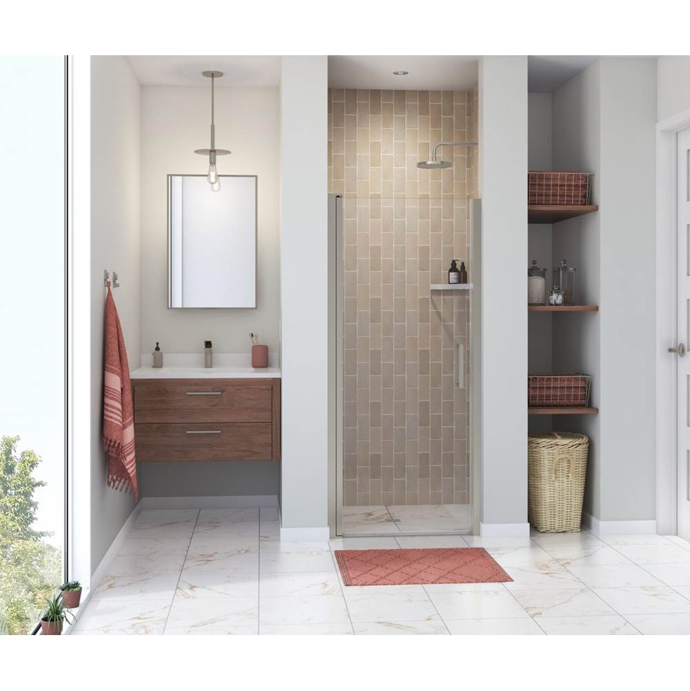 Maax Manhattan 29-31 x 68 in. 6 mm Pivot Shower Door for Alcove Installation with Clear glass & Round Handle in Brushed Nickel