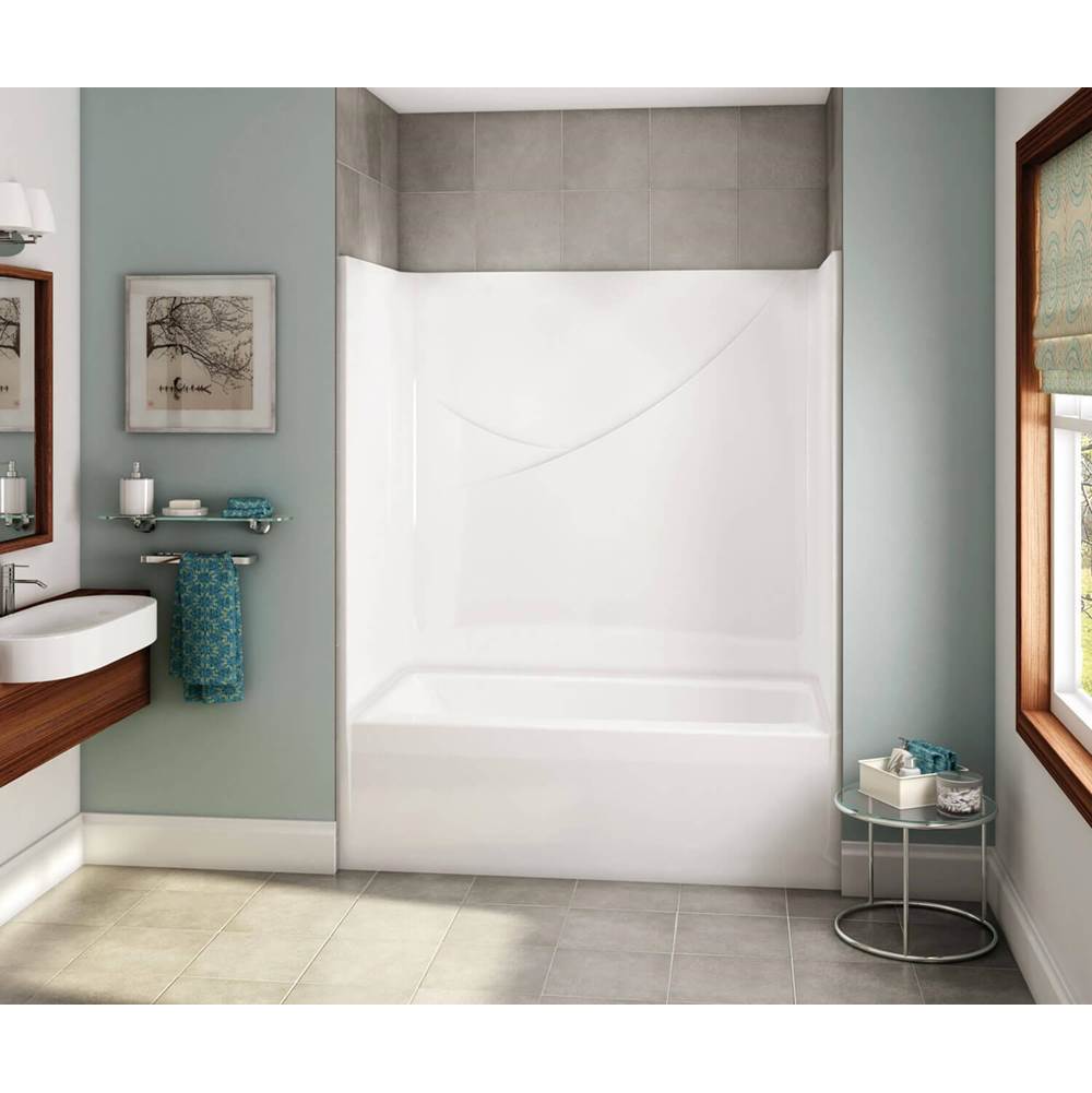 Maax OPTS-6032 - Base Model AcrylX Alcove Right-Hand Drain One-Piece Tub Shower in White