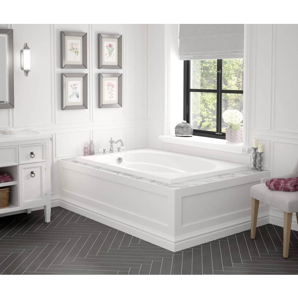 Maax Temple 60 x 41 Acrylic Alcove End Drain Aeroeffect Bathtub in White