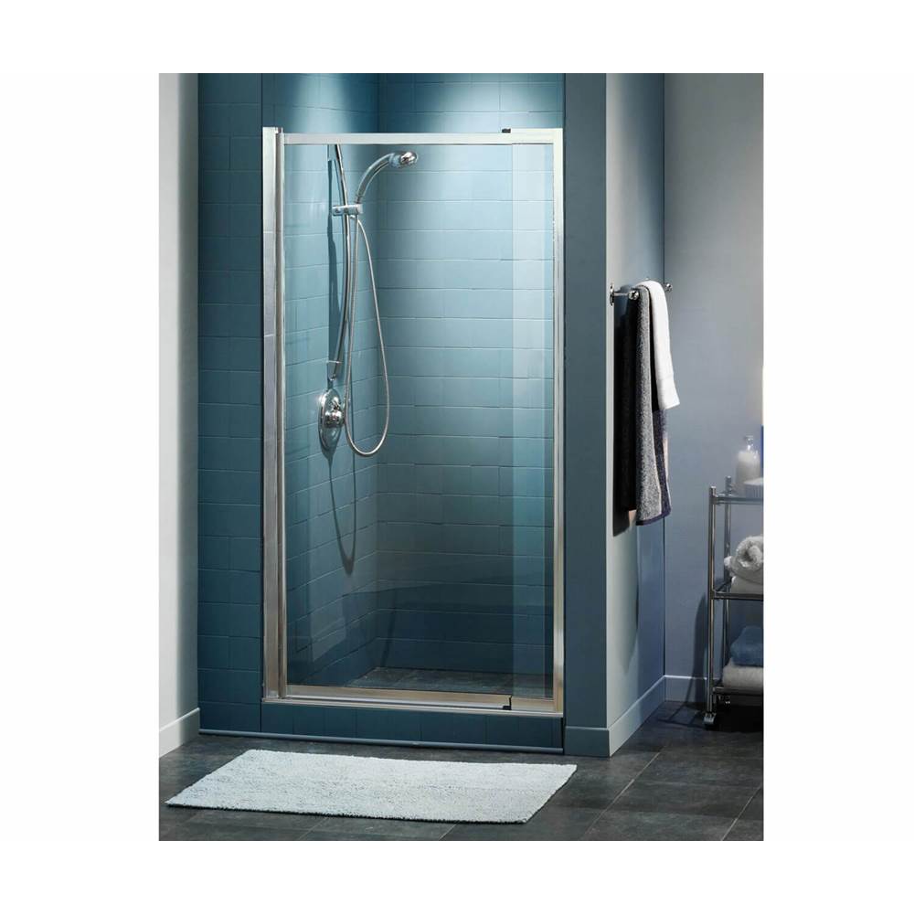 Maax Pivolok Deluxe 32 1/2-37 x 64 1/2 in. Pivot Shower Door for Alcove Installation with Clear glass in Chrome