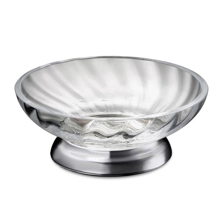 Nameeks Twisted Glass Soap Dish With Chrome Base